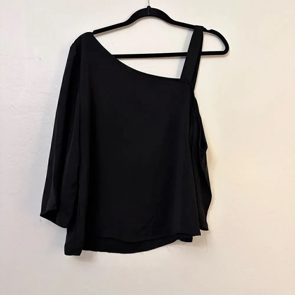 Tobi One Shoulder Blouse Top Black Size Large